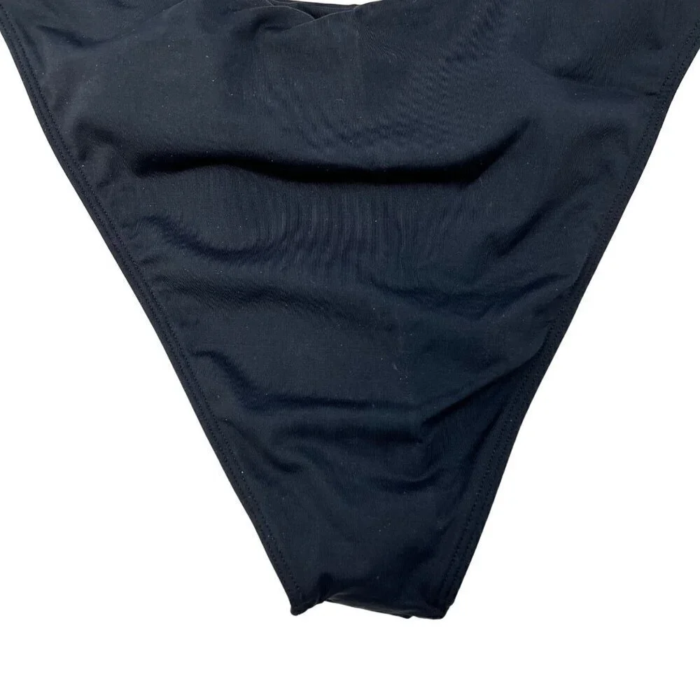 L*Space Women’s Ziggy Bikini Bottom Bitsy Cut Black Size XL New